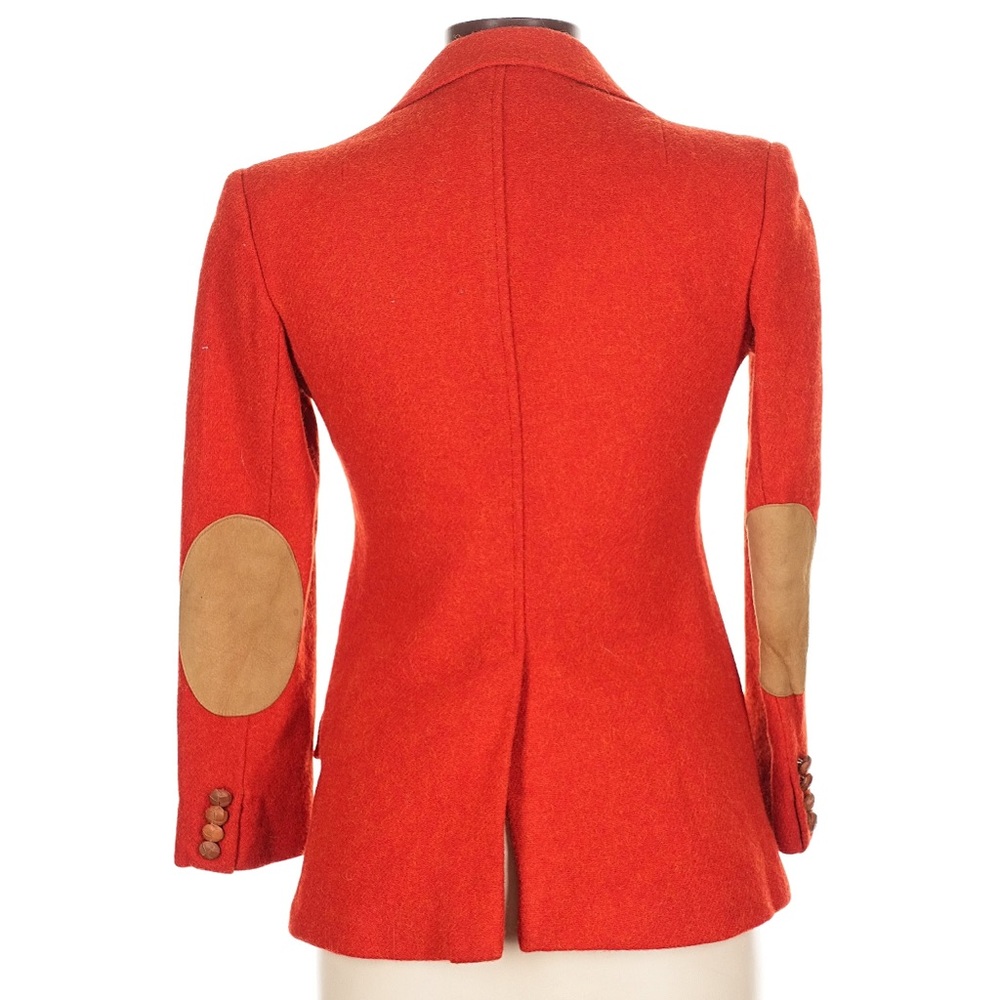 Evan-Picone Red Wool Blazer with Elbow Patches Size 10 - Picture 2 of 8